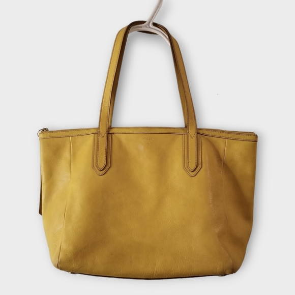 Fossil Handbags - Fossil Mustard Yellow Large Sidney Tote Shoulder Bag
